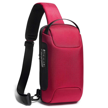 WEIXIER Anti Theft Sling Bag Shoulder Crossbody Backpack Waterproof Chest Bag with USB, Black