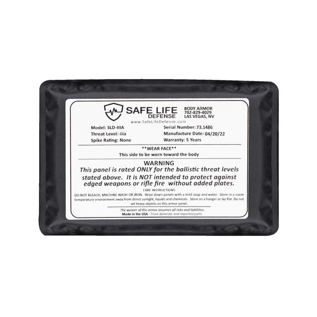 Safe Life Defense Level IIIA Side Armor Panels 5”x7”