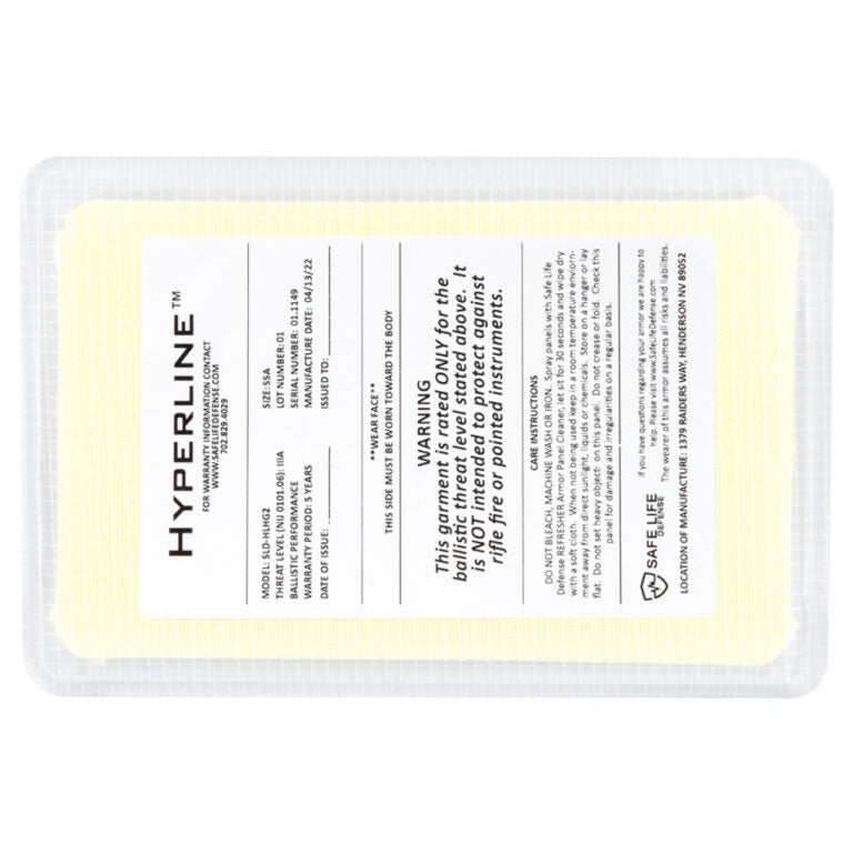 Safe Life Defense HYPERLINE™ Level IIIA Side Armor Panels 5"x7"