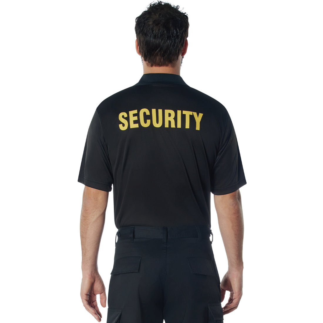 Rothco Moisture Wicking Security Polo Shirt S/S Black with Gold letters