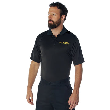 Rothco Moisture Wicking Security Polo Shirt S/S Black with Gold letters