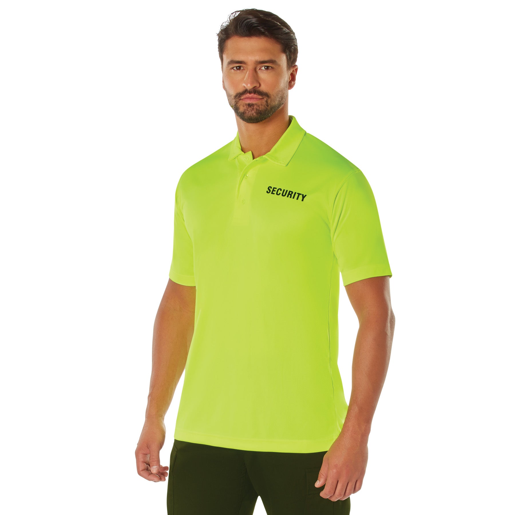 Rothco Moisture Wicking Security Polo Shirt S/S Safety Green