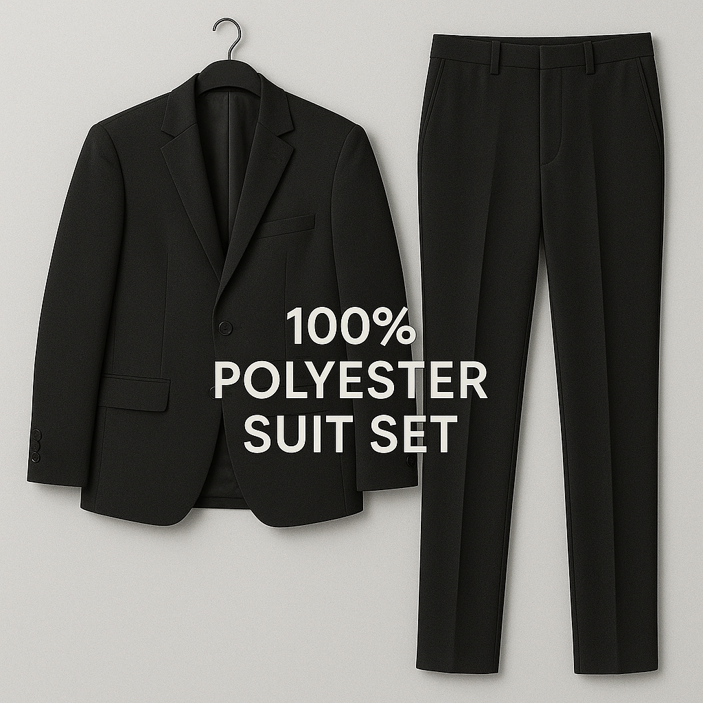 Classic Polyester Formal Suit Set (Blazer + Pants)