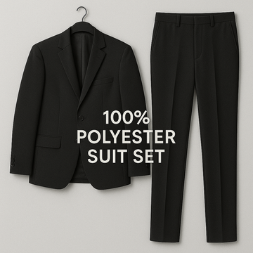 Classic Polyester Formal Suit Set (Blazer + Pants)