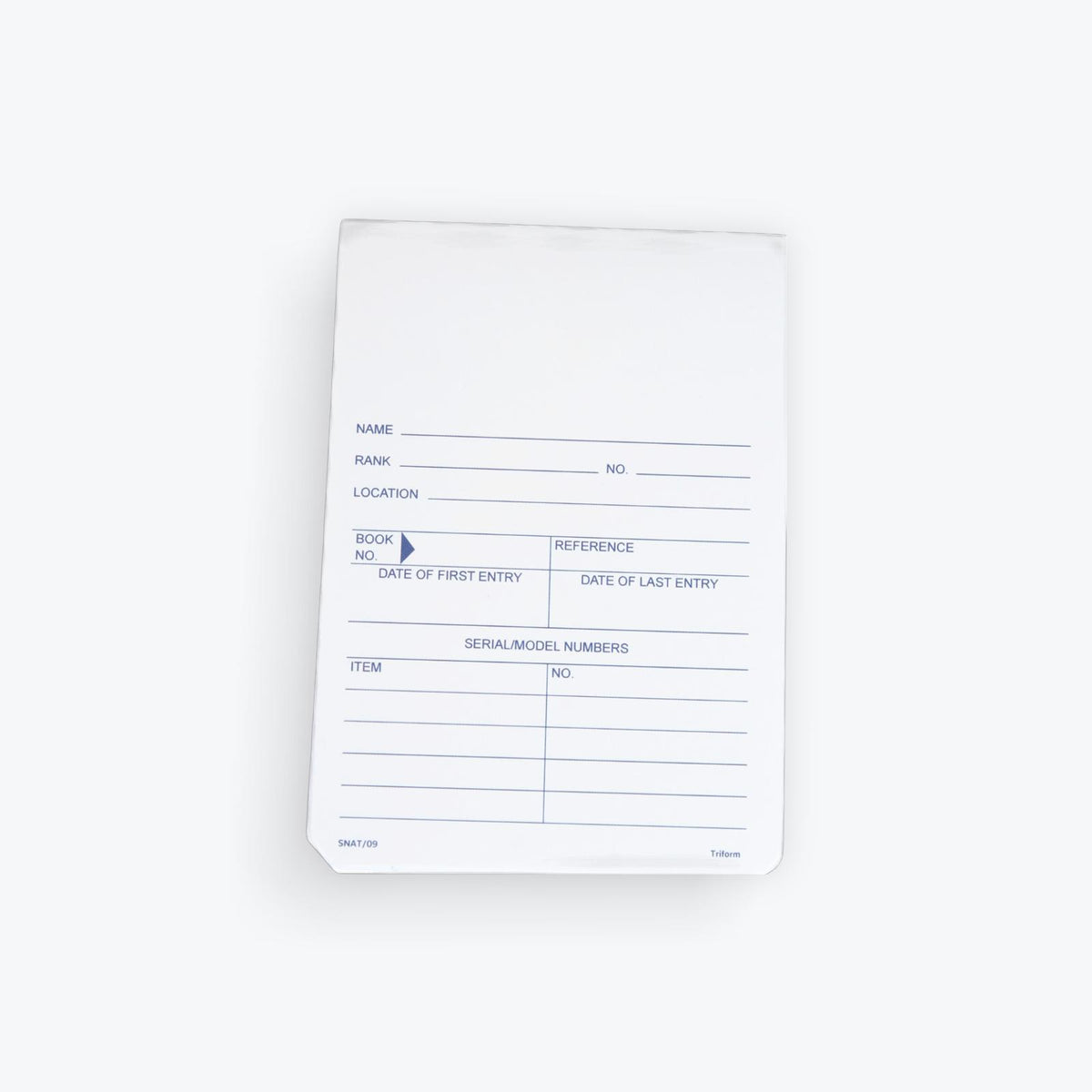 Sample Security Notebook Triform Private Security Evidence Notebook